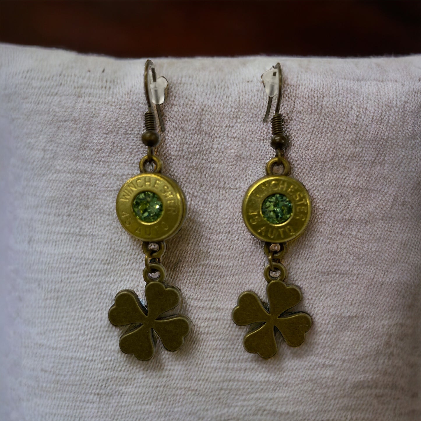 Bullet Slice Four-Leaf Clover Dangle Earings