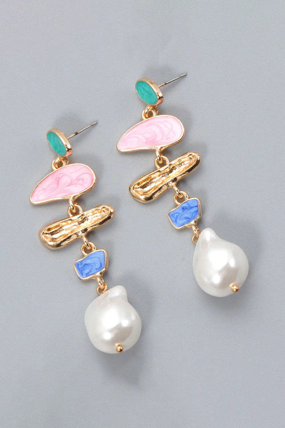 Chic Zinc Alloy Pearl Drop Earrings