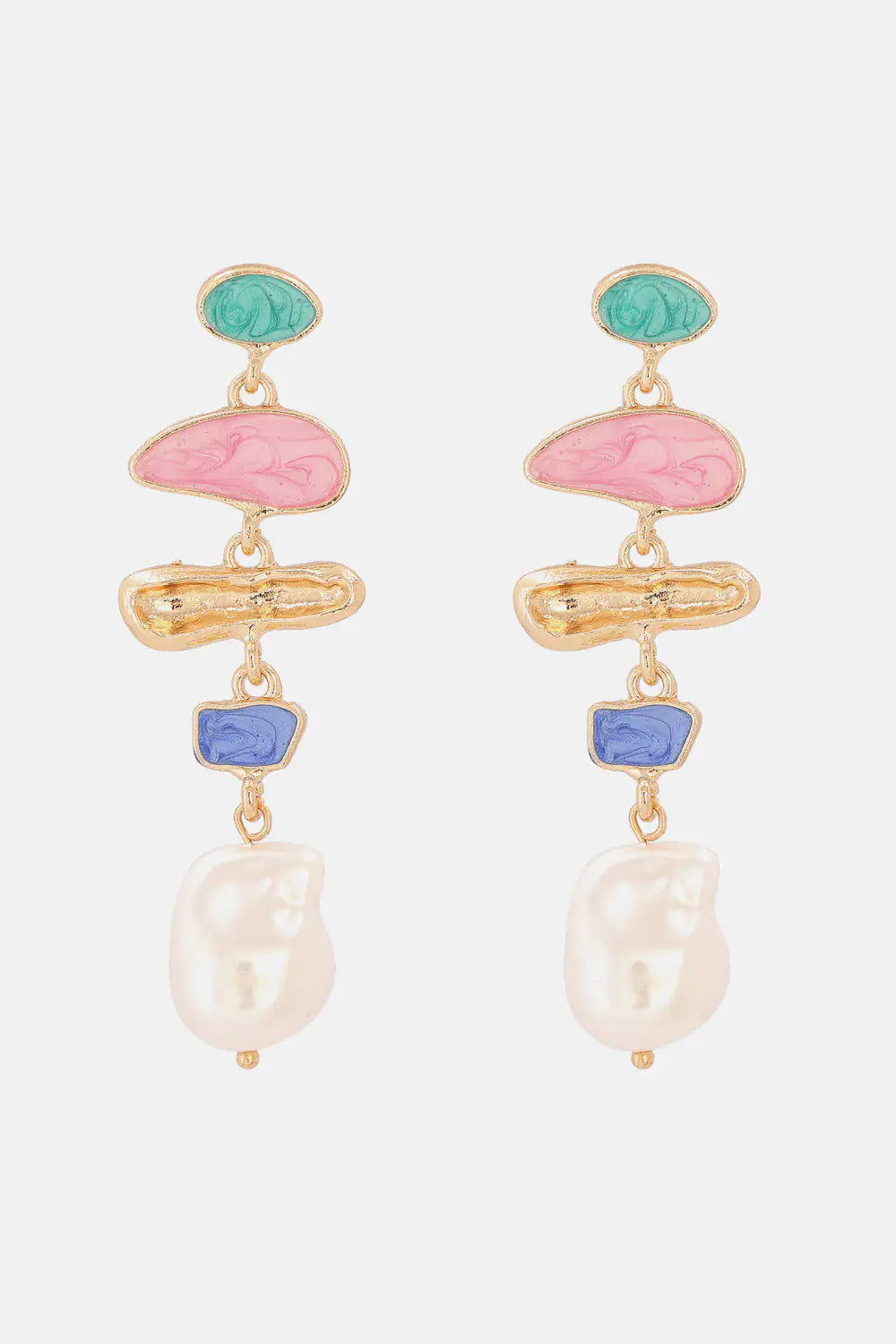 Chic Zinc Alloy Pearl Drop Earrings