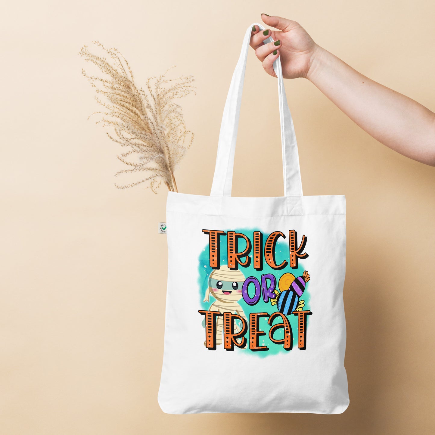 Trick or Treat Mummy Organic tote bag