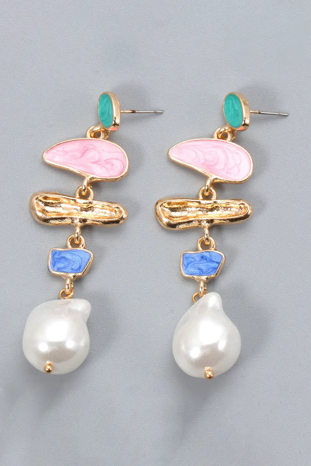 Chic Zinc Alloy Pearl Drop Earrings