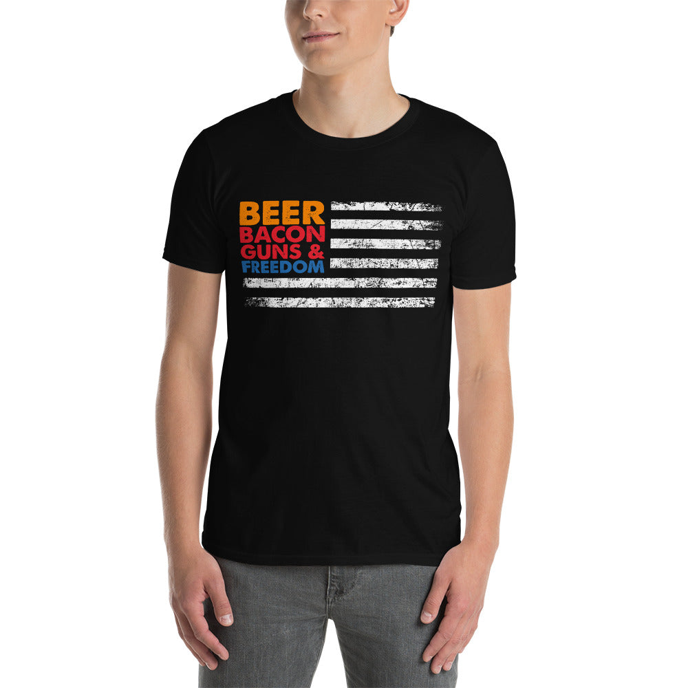 Beer, Bacon, Guns and Freedom Flag T-Shirt