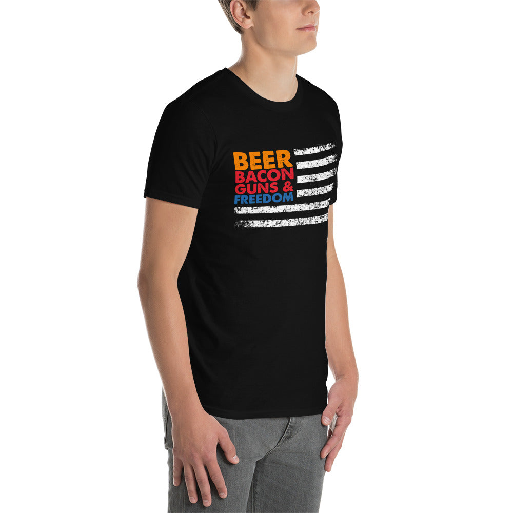 Beer, Bacon, Guns and Freedom Flag T-Shirt